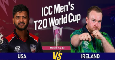 USA vs Ireland T20 World Cup match abandoned due to rain. USA qualifies for Super Eight, Pakistan eliminated.