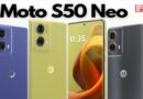Moto S50 Neo is offered in black, blue and green colour options