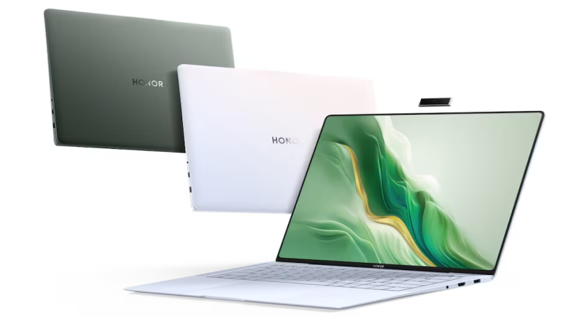 Honor MagicBook Art 14 2024: 14.6" OLED Ultra-HD touch screen, Intel Core Ultra 5/7 CPUs, up to 32GB RAM, fast charging, Wi-Fi 6, Bluetooth 5.3, USB Type-C, Thunderbolt 4, HDMI 2.1, NFC, fingerprint sensor. Starts at CNY 7,799.