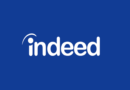 Indeed logo on a blue background.