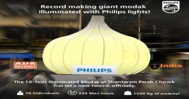 Giant modak with philip lights