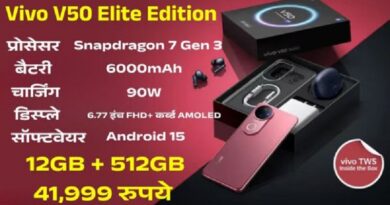 Vivo V50 Elite Edition: Launched with 50MP selfie camera, 6000mAh battery and TWS earbuds at ₹40,999!